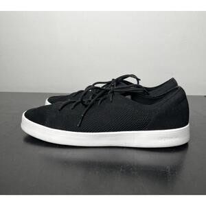 Giesswein Men's Black Knit Sneakers with White Sole - 47